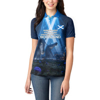 Scotland Kelpies And Unicorn UFO Women Polo Shirt Sci-Fi Alien Abduction And Magic Legends