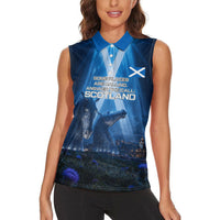 Scotland Kelpies And Unicorn UFO Women Sleeveless Polo Shirt Sci-Fi Alien Abduction And Magic Legends