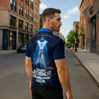 Scotland Kelpies And Unicorn UFO Zipper Polo Shirt Sci-Fi Alien Abduction And Magic Legends