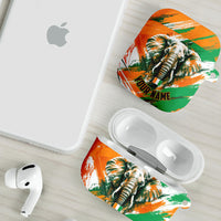 Personalized Ivory Coast Football AirPods Case Elephant Football Splatter Art