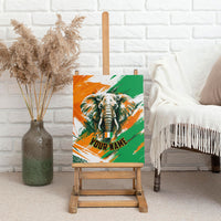 Personalized Ivory Coast Football Canvas Wall Art Elephant Football Splatter Art