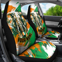 Personalized Ivory Coast Football Car Seat Cover Elephant Football Splatter Art