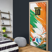 Personalized Ivory Coast Football Door Cover Elephant Football Splatter Art