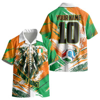 Personalized Ivory Coast Football Kid Hawaiian Shirt Elephant Football Splatter Art
