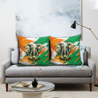 Personalized Ivory Coast Football Pillow Cover Elephant Football Splatter Art