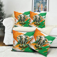 Personalized Ivory Coast Football Pillow Cover Elephant Football Splatter Art
