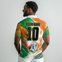 Personalized Ivory Coast Football Polo Shirt Elephant Football Splatter Art