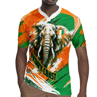 Personalized Ivory Coast Football Rugby Jersey Elephant Football Splatter Art