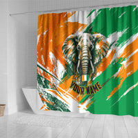 Personalized Ivory Coast Football Shower Curtain Elephant Football Splatter Art