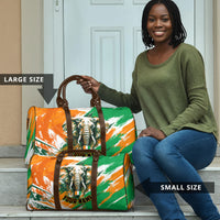 Personalized Ivory Coast Football Travel Bag Elephant Football Splatter Art