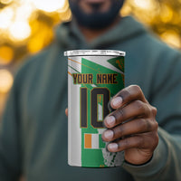 Personalized Ivory Coast Football 4 in 1 Can Cooler Tumbler African Elephant Trophy
