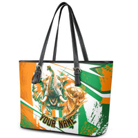 Personalized Ivory Coast Football Leather Tote Bag African Elephant Trophy