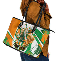 Personalized Ivory Coast Football Leather Tote Bag African Elephant Trophy