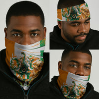 Personalized Ivory Coast Football Neck Gaiter African Elephant Trophy