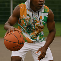 Personalized Ivory Coast Football Sleeveless Hoodie African Elephant Trophy