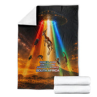 South Africa Safari UFO Blanket African Wildlife Sci-Fi Galaxy Space And Mandela