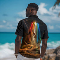 South Africa Safari UFO Hawaiian Shirt African Wildlife Sci-Fi Galaxy Space And Mandela
