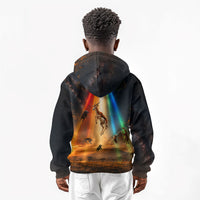 South Africa Safari UFO Kid Hoodie African Wildlife Sci-Fi Galaxy Space And Mandela
