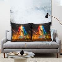 South Africa Safari UFO Pillow Cover African Wildlife Sci-Fi Galaxy Space And Mandela