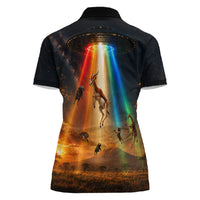 South Africa Safari UFO Women Polo Shirt African Wildlife Sci-Fi Galaxy Space And Mandela