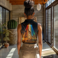 South Africa Safari UFO Women Sleeveless Polo Shirt African Wildlife Sci-Fi Galaxy Space And Mandela