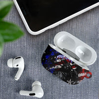 Personalized America New York Statue Of Liberty AirPods Case Dark Grunge American Flag Graffiti Street Art