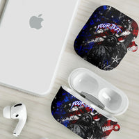 Personalized America New York Statue Of Liberty AirPods Case Dark Grunge American Flag Graffiti Street Art