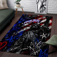 Personalized America New York Statue Of Liberty Area Rug Dark Grunge American Flag Graffiti Street Art