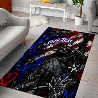 Personalized America New York Statue Of Liberty Area Rug Dark Grunge American Flag Graffiti Street Art