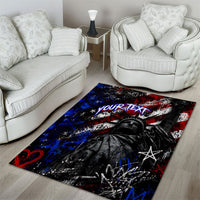 Personalized America New York Statue Of Liberty Area Rug Dark Grunge American Flag Graffiti Street Art