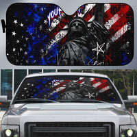 Personalized America New York Statue Of Liberty Auto Sun Shade Dark Grunge American Flag Graffiti Street Art