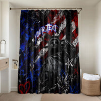Personalized America New York Statue Of Liberty Bathroom Set Dark Grunge American Flag Graffiti Street Art