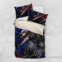 Personalized America New York Statue Of Liberty Bedding Set Dark Grunge American Flag Graffiti Street Art