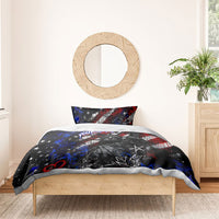 Personalized America New York Statue Of Liberty Bedding Set Dark Grunge American Flag Graffiti Street Art
