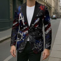 Personalized America New York Statue Of Liberty Blazer Dark Grunge American Flag Graffiti Street Art