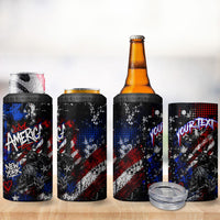 Personalized America New York Statue Of Liberty 4 in 1 Can Cooler Tumbler Dark Grunge American Flag Graffiti Street Art
