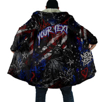 Personalized America New York Statue Of Liberty Cloak Dark Grunge American Flag Graffiti Street Art