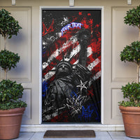 Personalized America New York Statue Of Liberty Door Cover Dark Grunge American Flag Graffiti Street Art