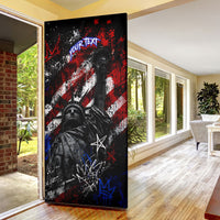 Personalized America New York Statue Of Liberty Door Cover Dark Grunge American Flag Graffiti Street Art