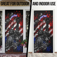 Personalized America New York Statue Of Liberty Door Cover Dark Grunge American Flag Graffiti Street Art
