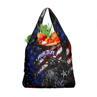 Personalized America New York Statue Of Liberty Grocery Bag Dark Grunge American Flag Graffiti Street Art