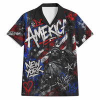 Personalized America New York Statue Of Liberty Hawaiian Shirt Dark Grunge American Flag Graffiti Street Art