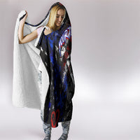 Personalized America New York Statue Of Liberty Hooded Blanket Dark Grunge American Flag Graffiti Street Art