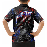 Personalized America New York Statue Of Liberty Kid Hawaiian Shirt Dark Grunge American Flag Graffiti Street Art