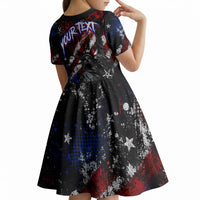 Personalized America New York Statue Of Liberty Kid Short Sleeve Dress Dark Grunge American Flag Graffiti Street Art