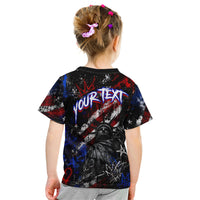 Personalized America New York Statue Of Liberty Kid T Shirt Dark Grunge American Flag Graffiti Street Art