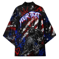 Personalized America New York Statue Of Liberty Kimono Dark Grunge American Flag Graffiti Street Art