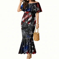 Personalized America New York Statue Of Liberty Mermaid Dress Dark Grunge American Flag Graffiti Street Art