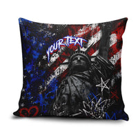 Personalized America New York Statue Of Liberty Pillow Cover Dark Grunge American Flag Graffiti Street Art