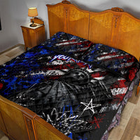 Personalized America New York Statue Of Liberty Quilt Bed Set Dark Grunge American Flag Graffiti Street Art